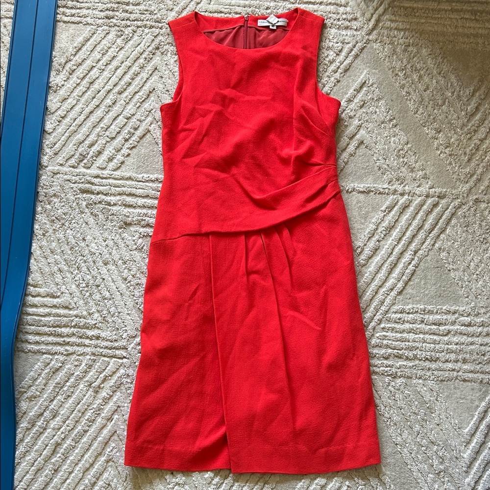Caroline Herrera Sleeveless coral Sheath Dress